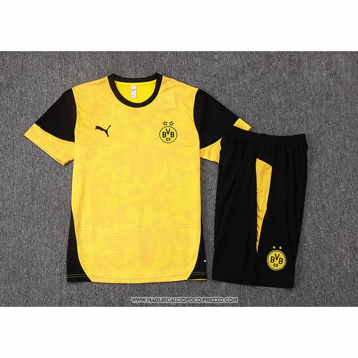 Tuta da Track Borussia Dortmund 25/26 Manica Corta Giallo - Pantaloncini